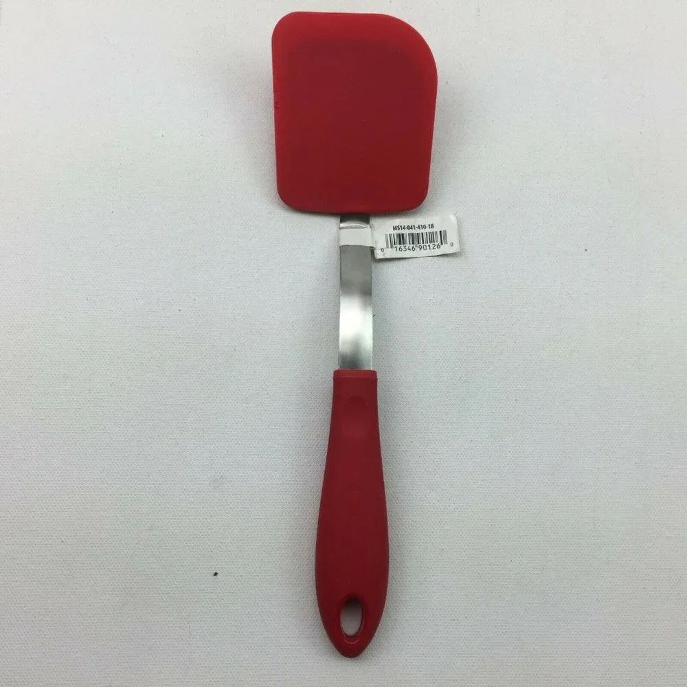 Red Silicone Kitchen Utensils Mini Set Tongs Knife Spatulas Set of 5 Spoonula